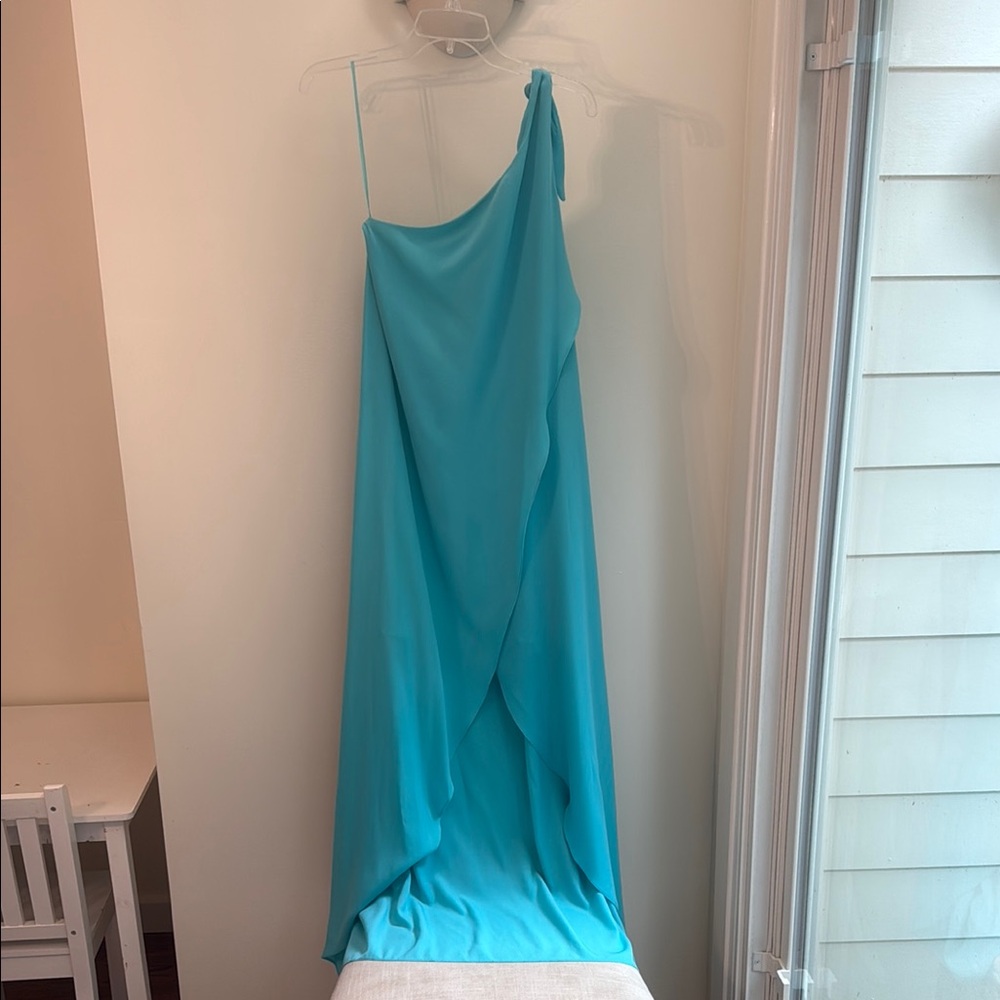 Elegant Blue One-Shoulder Dress